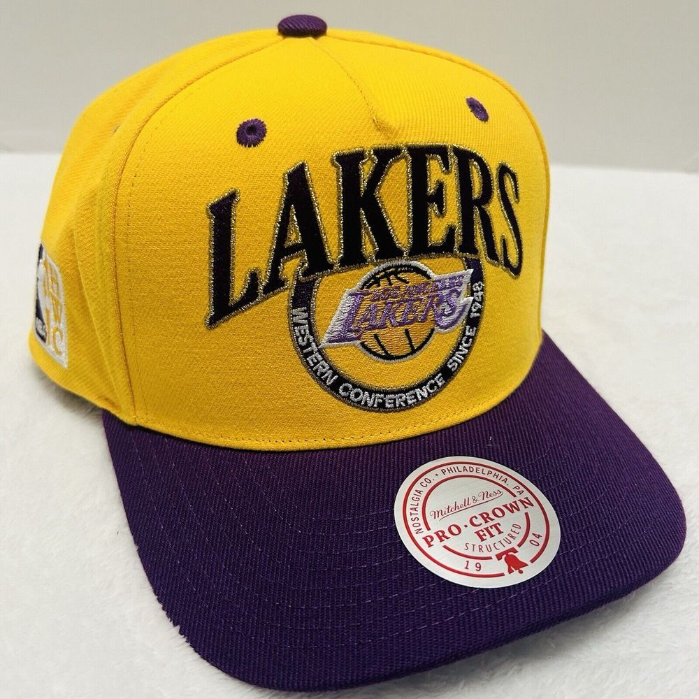 Mitchell &‎ Ness Los Angeles Lakers Crown Jewels Snapback Hat Adjustable Yellow